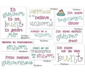 Stickserie - Glitzerpupser Sprüche Set